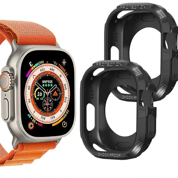 Apple Watch Ultra compatible tpu black case 49 mm (2 pack) NWOT. - Picture 1 of 7